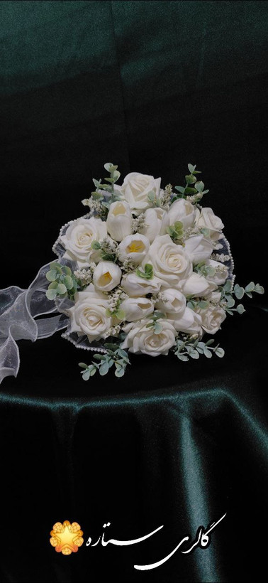 مدل جدید دسته گل لوکس عروس با دیزاین ژپسوفیلا و اکالیپتوس
