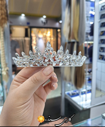 تاج عروس وارداتی مدل فلاور_سنگ اتریشی اصل