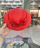 کلاه مجلسی سفید مدل آیدا با تور صورت و گلهای برجسته